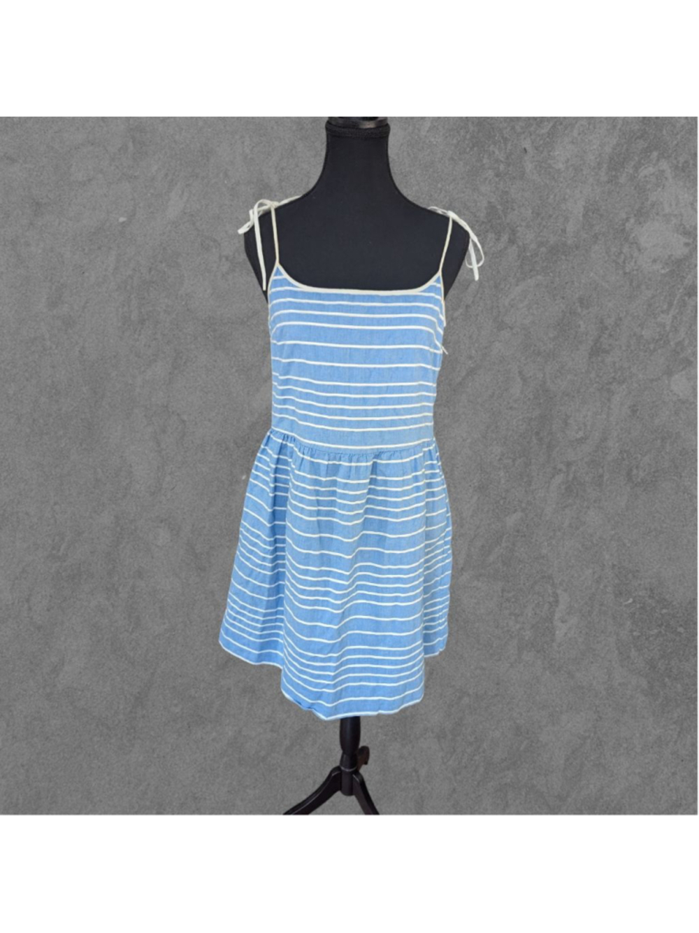 GAP | Blue & White Stripe Tie Strap Cotton Dress Size 6 - Picture 2 of 9